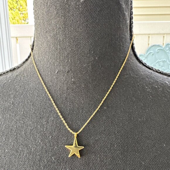 Kate Spade Gold Tone CZ Crystal Star Pendant Necklace Chic Fashion Trendy Style - Picture 2 of 14